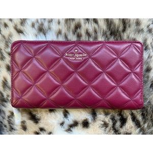 Kate Spade Natalia Smooth Quilted Leather Ziparound Accordian Wallet ~ NWT